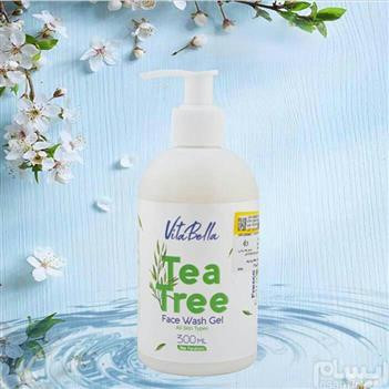ژل شستشوی صورت ویتابلا 300 میل حاوی روغن درخت چای با خواص ضد باکتریایی و ضد قارچ