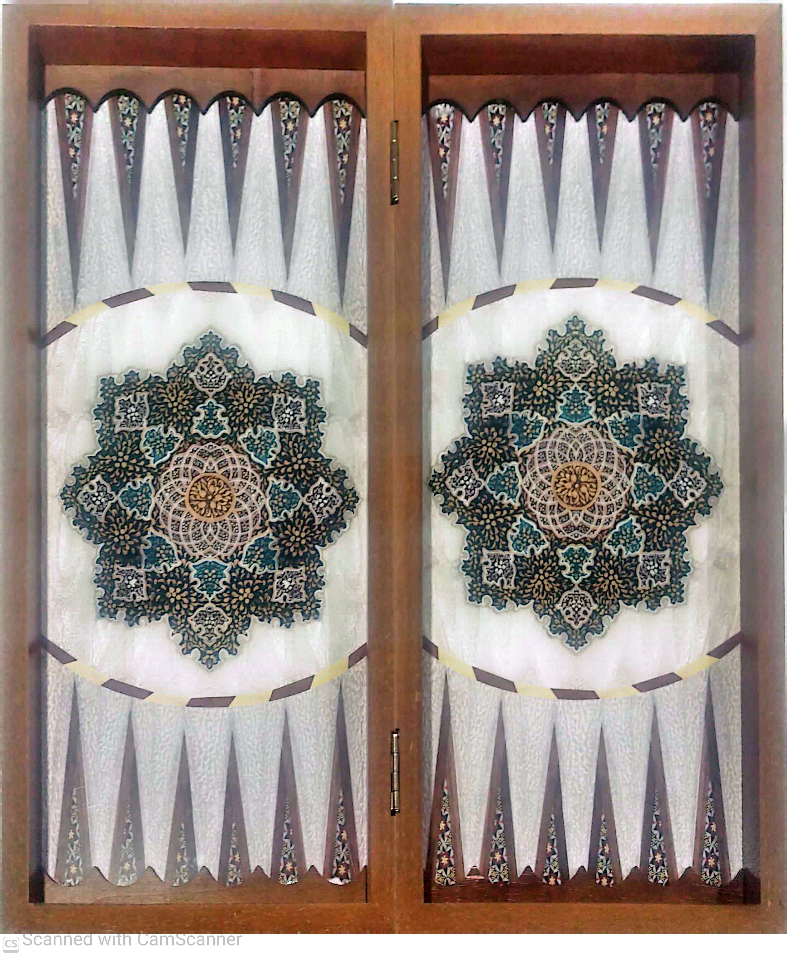 تخته نرد و شطرنج طرح خاتم کد 1002
